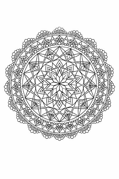 Detailreiche Mandala-Ausmalvorlage