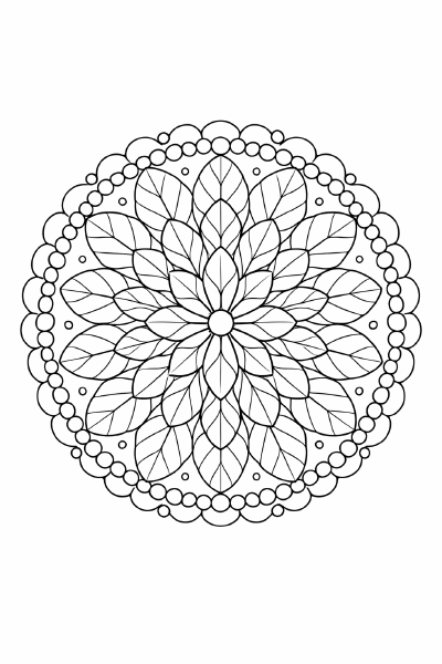 Feathermandala auf A4 Papier