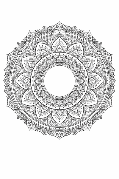Intriktes Mandala zum Ausmalen