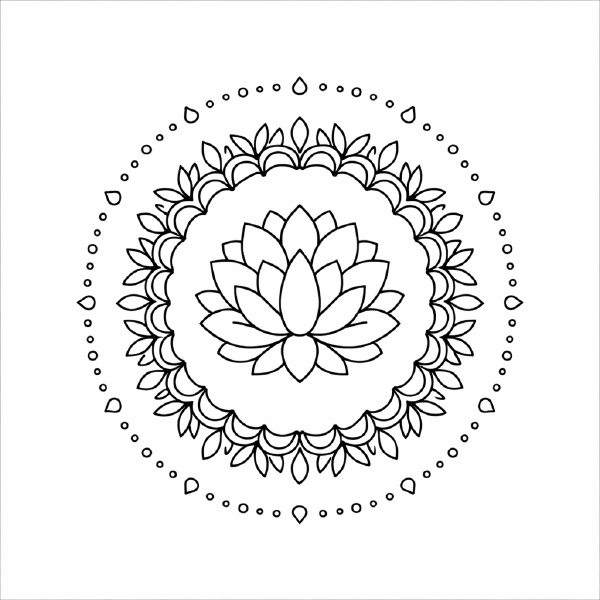 Lotosblüte im Mandala-Design