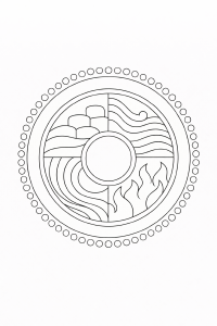 Minimalist Mandala in Schwarz-Weiß