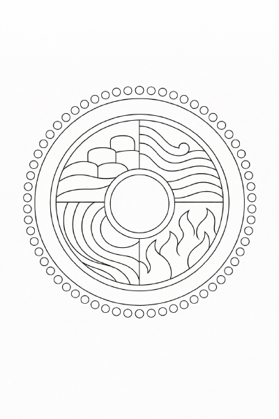 Minimalist Mandala in Schwarz-Weiß
