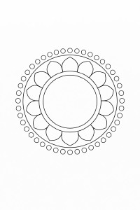 Minimalistische Mandala in Schwarz-Weiß