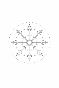 Schneeweißes Mandala in Schwarz-Weiß
