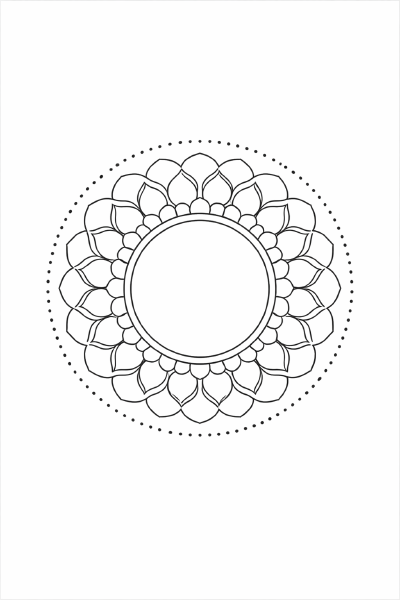 Schwarz-weiß Mandala Design