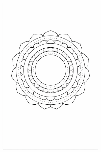 Schwarz-weiße Mandala Ausmalvorlage