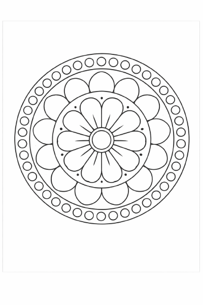 Schwarze Mandala mit Rosette