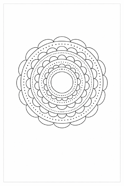 Schwarze und weiße Mandala-Illustration