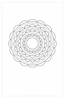 Schwarze und weiße Mandala-Illustration