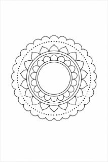 Schwarze und weiße Mandala-Kunst (1)