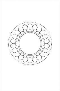 Schwarze und weiße Mandala-Zeichnung