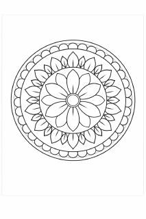 Symmetrische Mandala-Design auf Weiß