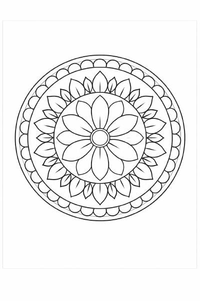 Symmetrische Mandala-Design auf Weiß