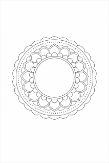 Symmetrisches Mandala auf weißem Hintergrund