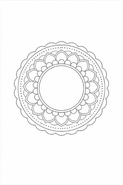 Symmetrisches Mandala auf weißem Hintergrund