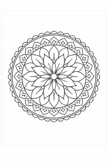 Symmetrisches Mandala in Schwarz-Weiß (1)