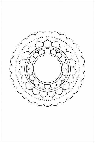 Symmetrisches Mandala in Schwarz-Weiß (10)