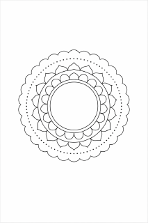 Symmetrisches Mandala in Schwarz-Weiß (12)