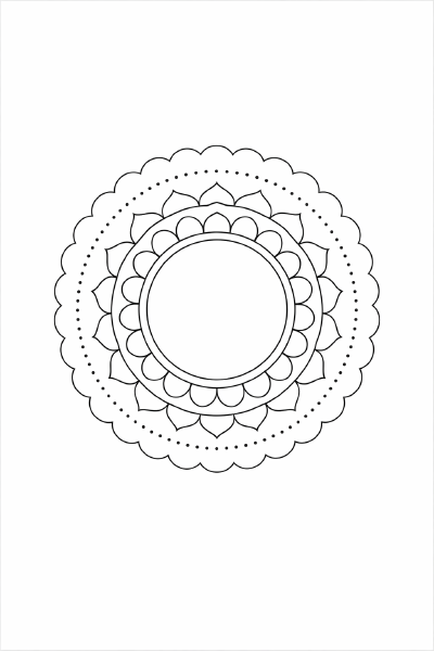 Symmetrisches Mandala in Schwarz-Weiß (12)