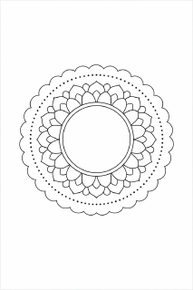 Symmetrisches Mandala in Schwarz-Weiß (13)