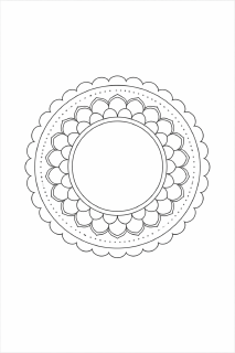 Symmetrisches Mandala in Schwarz-Weiß (14)