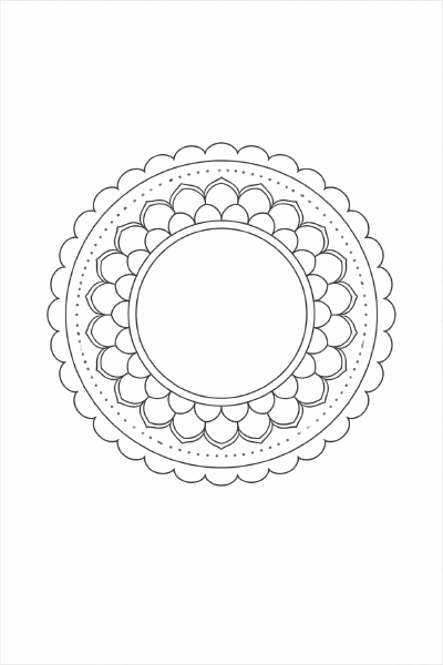 Symmetrisches Mandala in Schwarz-Weiß (14)