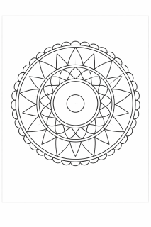 Symmetrisches Mandala in Schwarz-Weiß (2)