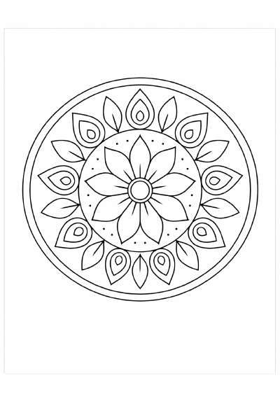 Symmetrisches Mandala in Schwarz-Weiß (3)