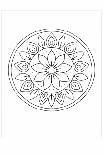 Symmetrisches Mandala in Schwarz-Weiß (3)