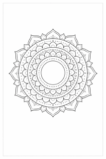 Symmetrisches Mandala in Schwarz-Weiß (6)