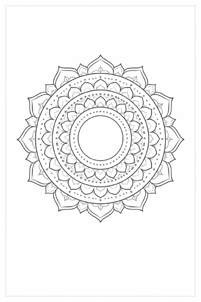 Symmetrisches Mandala in Schwarz-Weiß (6)