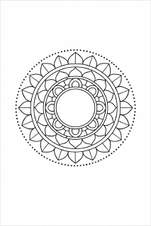 Symmetrisches Mandala in Schwarz-Weiß (8)