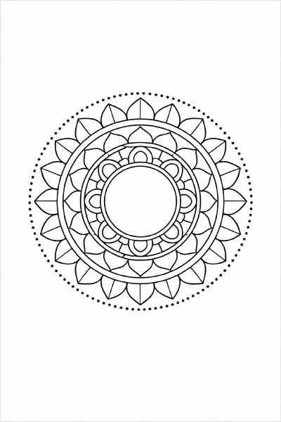 Symmetrisches Mandala in Schwarz-Weiß (8)