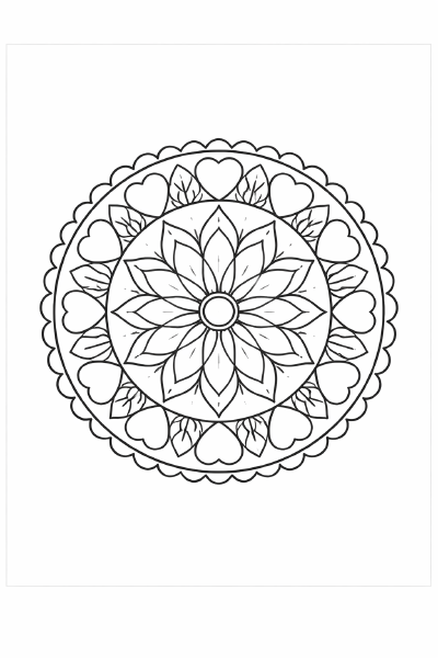 Symmetrisches Mandala mit Rosettenmuster