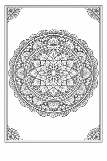Symmetrisches Mandala mit floralen Details