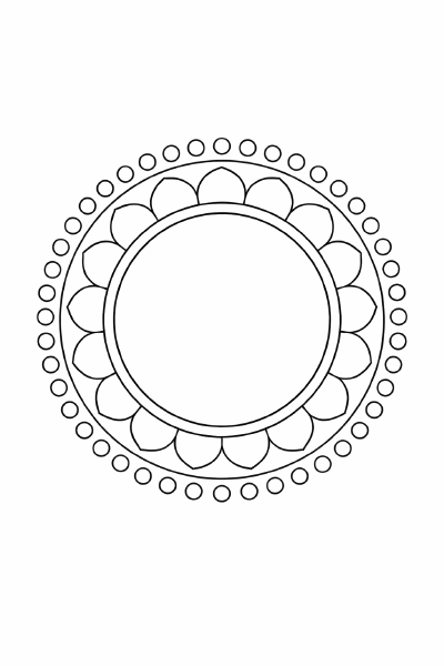 Symmetrisches Mandala mit konzentrischen Ringen