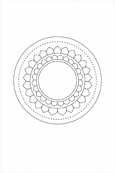 Symmetrisches schwarzes und weißes Mandala