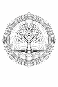 Geometrischer Baum im Mandala