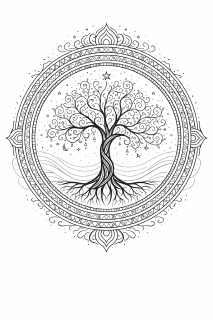 Mystischer Baum im Mandala
