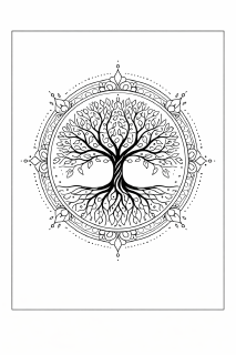 Spirituelles Baum des Lebens im Mandala