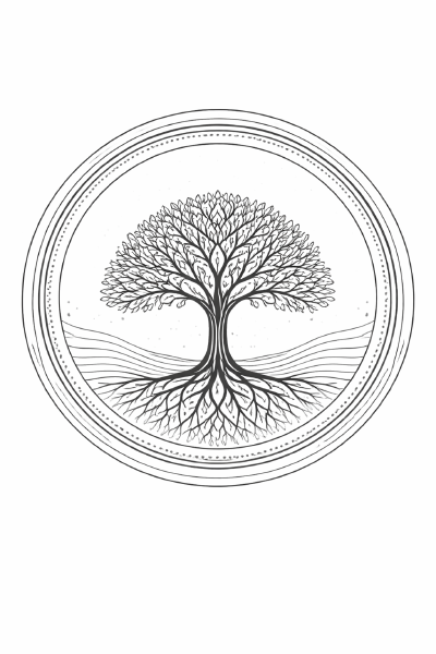 Zenbaum im Mandala-Kreis