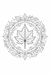 Herbstblatt im Mandala-Design