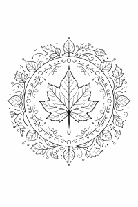 Herbstblatt im Mandala-Design