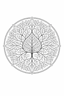 Mandala mit detailverzierter Blattstruktur