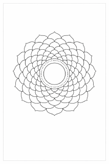 Schwarze Mandala mit Blütenblättern