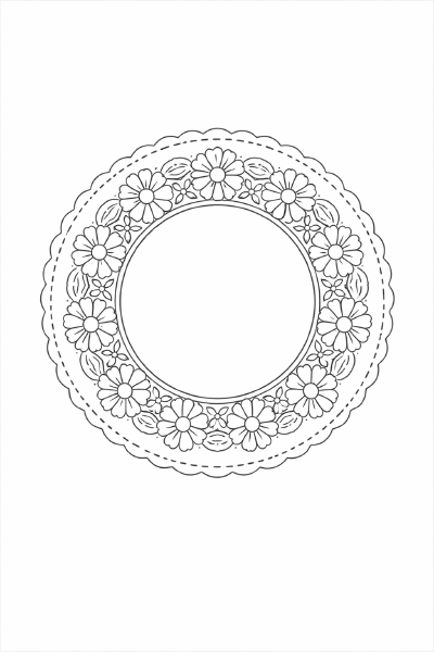 Blumenmandala in Schwarz-Weiß (1)