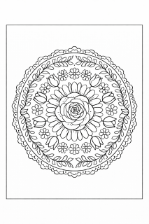 Blumenmandala mit Rosenmotiv