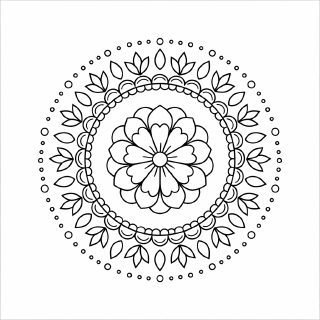 Blumenmandala zum Ausmalen