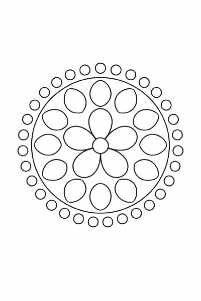 Einfaches Mandala mit Blütenmotiv