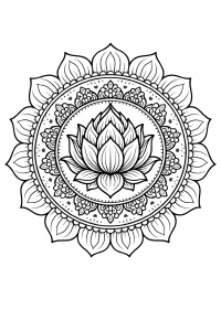 Mandala mit Lotusblüte im Zentrum
